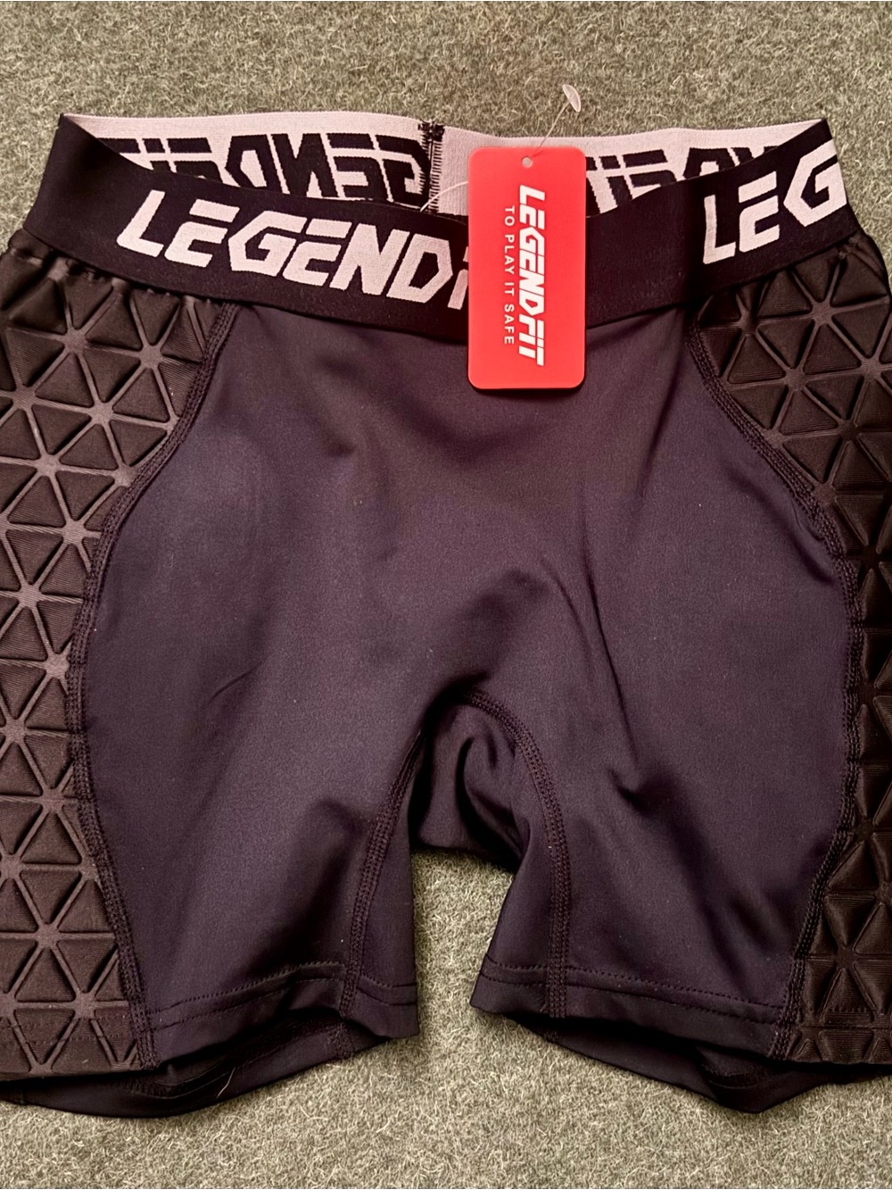 Youth Black Padded Slide Compression Shorts